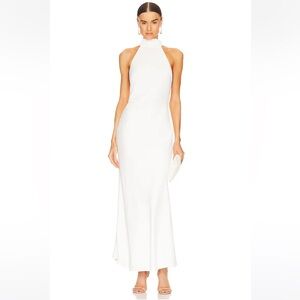 MISHA x REVOLVE Evianna Satin Gown in Ivory
